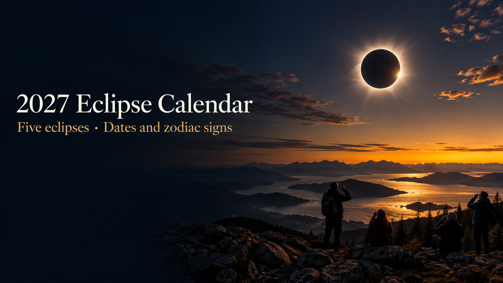 Five turning points: observing a lunar eclipse over the countryside