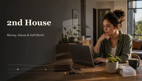 2nd House in Astrology: Money, Possessions & Self-Worth hero image explaining the natal house meaning and chart life area
