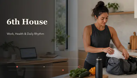 6th House in Astrology: Daily Work, Health & Habits hero image explaining the natal house meaning and chart life area