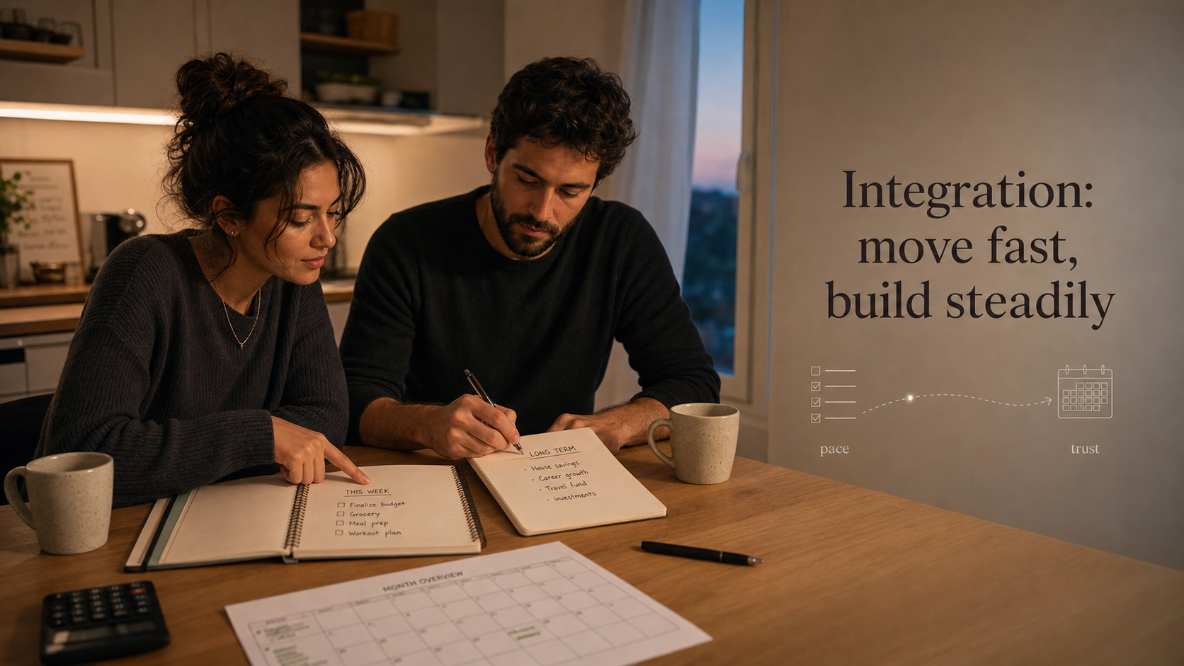 Aries and Capricorn compatibility integration image showing partners moving fast while building steadily