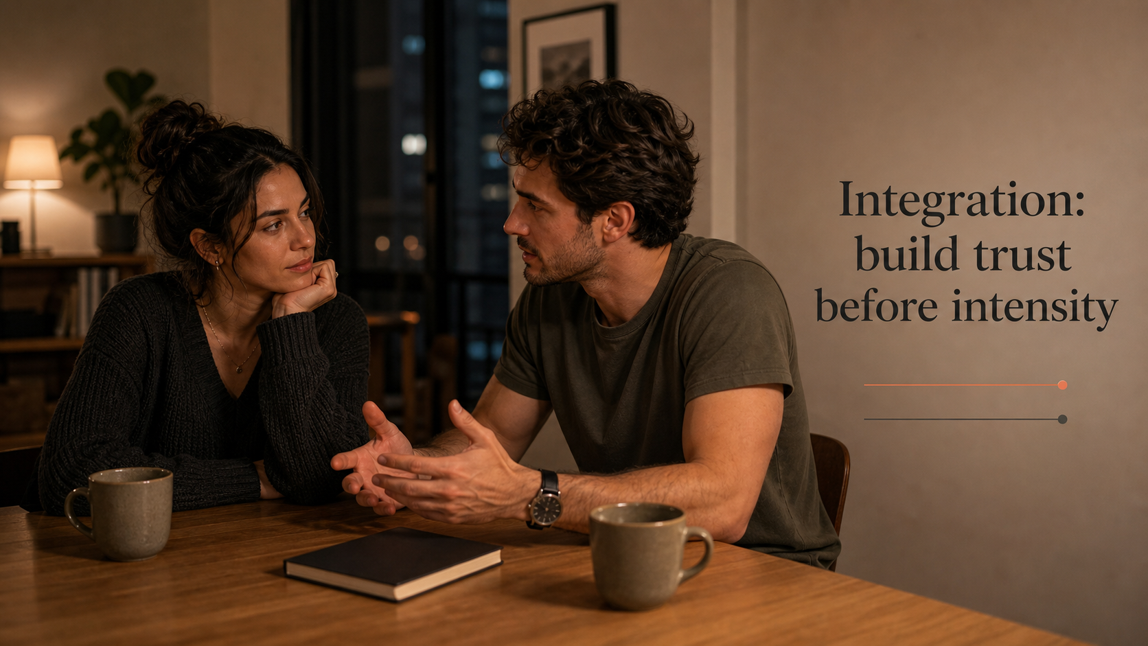 Aries and Scorpio compatibility integration image showing partners building trust before intensity