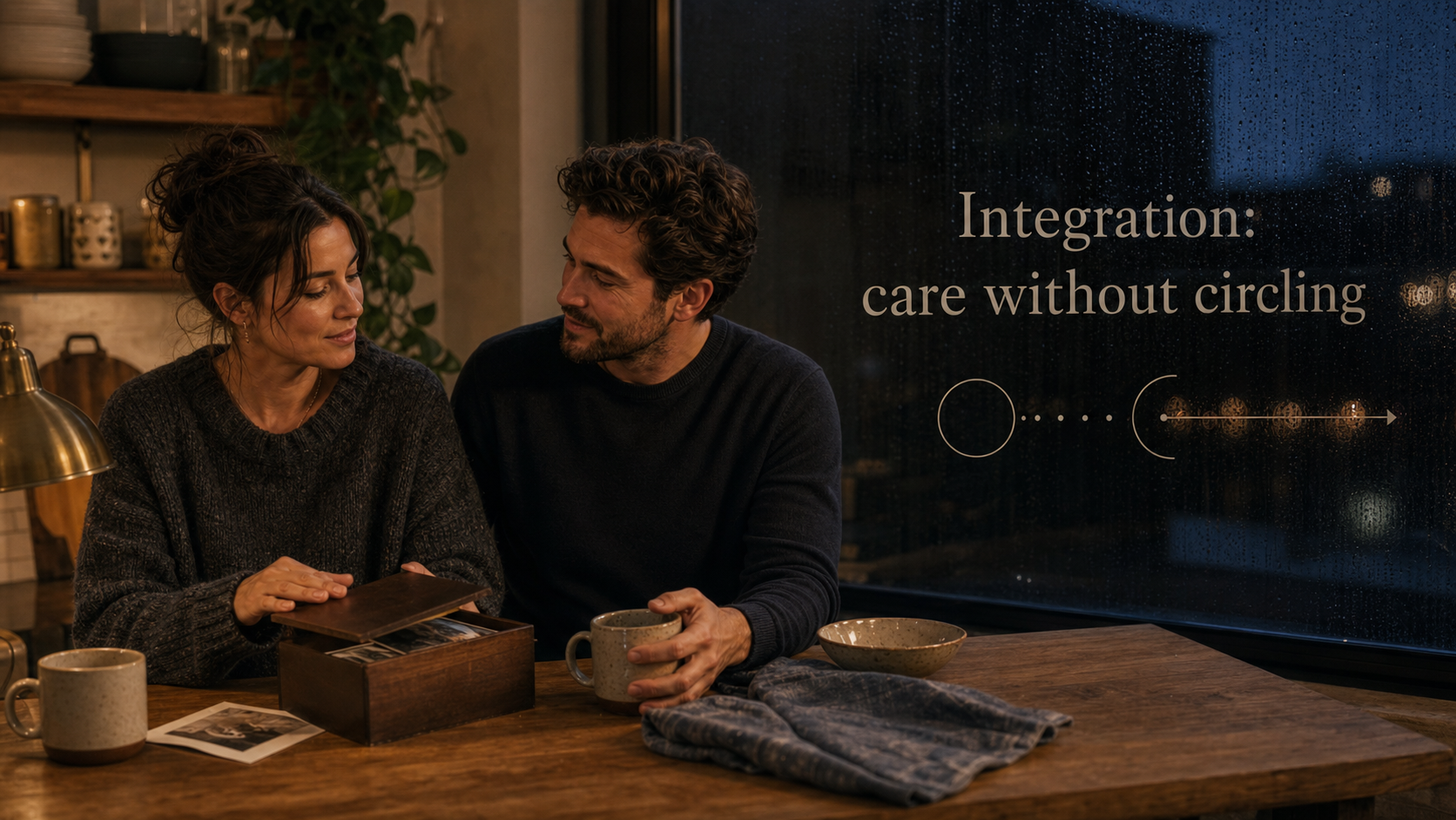 Two adults practice care with boundaries for a Cancer and Cancer compatibility guide