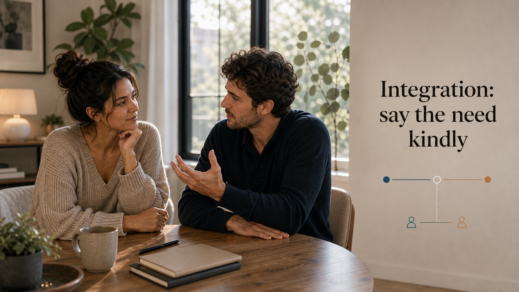 Cancer and Libra compatibility integration image showing partners saying the need kindly