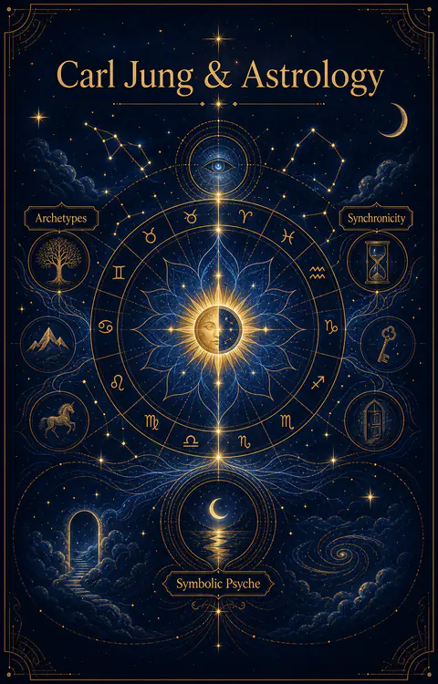 Carl Jung and astrology archetypes, synchronicity, and symbolic psyche illustrated as a natal chart mandala