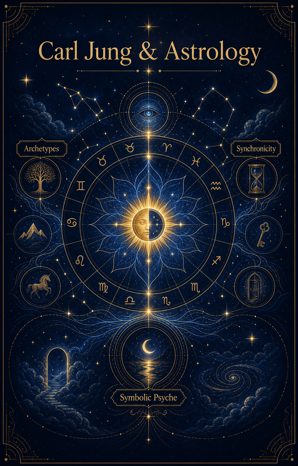 Carl Jung and astrology illustrated through archetypes, synchronicity, and the symbolic psyche