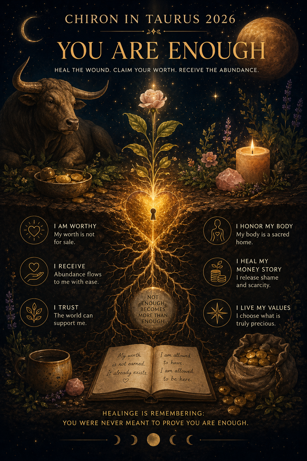 Chiron in Taurus 2026: Healing Self-Worth & Money Wounds for Every Sign - Integration themes for the Chiron in Taurus healing cycle