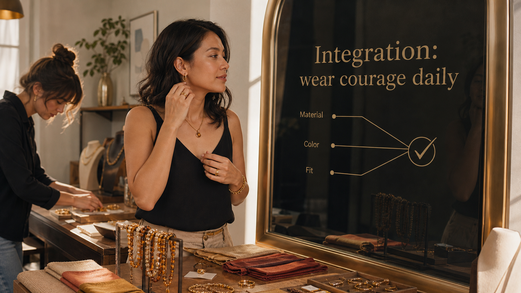 A person wears a chosen jewelry piece for Stones for Leo Season Confidence
