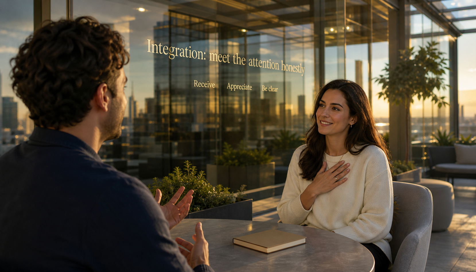 Modern rooftop lounge scene showing how to meet Leo attention honestly