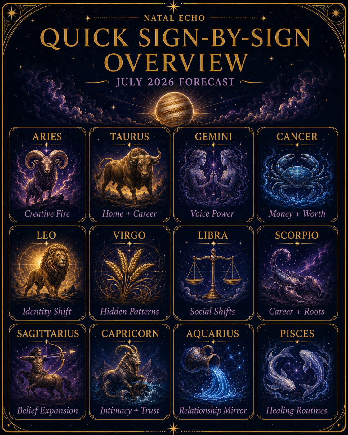 July 2026 Astrology Forecast: Major Transits & How They Affect Every Sign - The July 2026 timing arc from buildup to integration