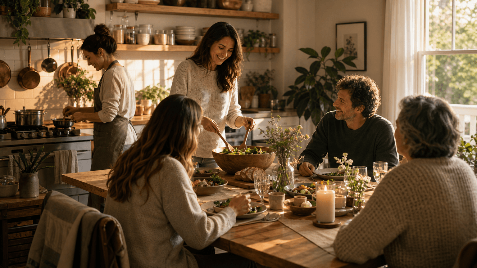 Jupiter in the 4th house lifestyle image showing hospitality, emotional security, family roots, belonging, and abundance at home