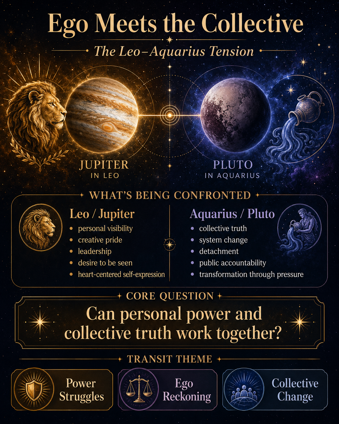 Jupiter Opposite Pluto July 2026: Power Struggles, Ego & Transformation for Every Sign - The Leo-Aquarius axis behind Jupiter opposite Pluto