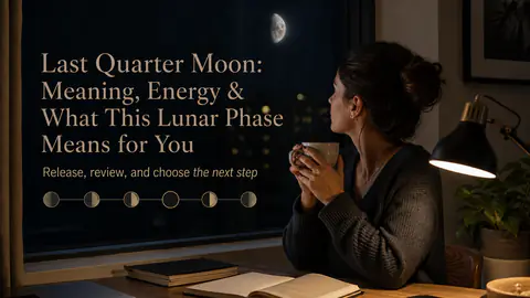 A person reflects by a moonlit window for a Last Quarter Moon article