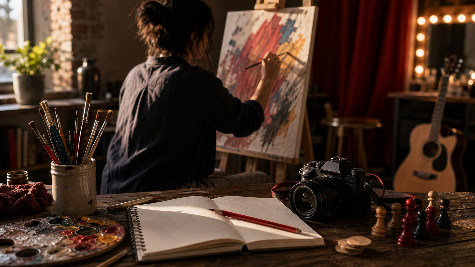 Mars in the 5th house lifestyle image showing creative passion, playful confidence, bold expression, and artistic action