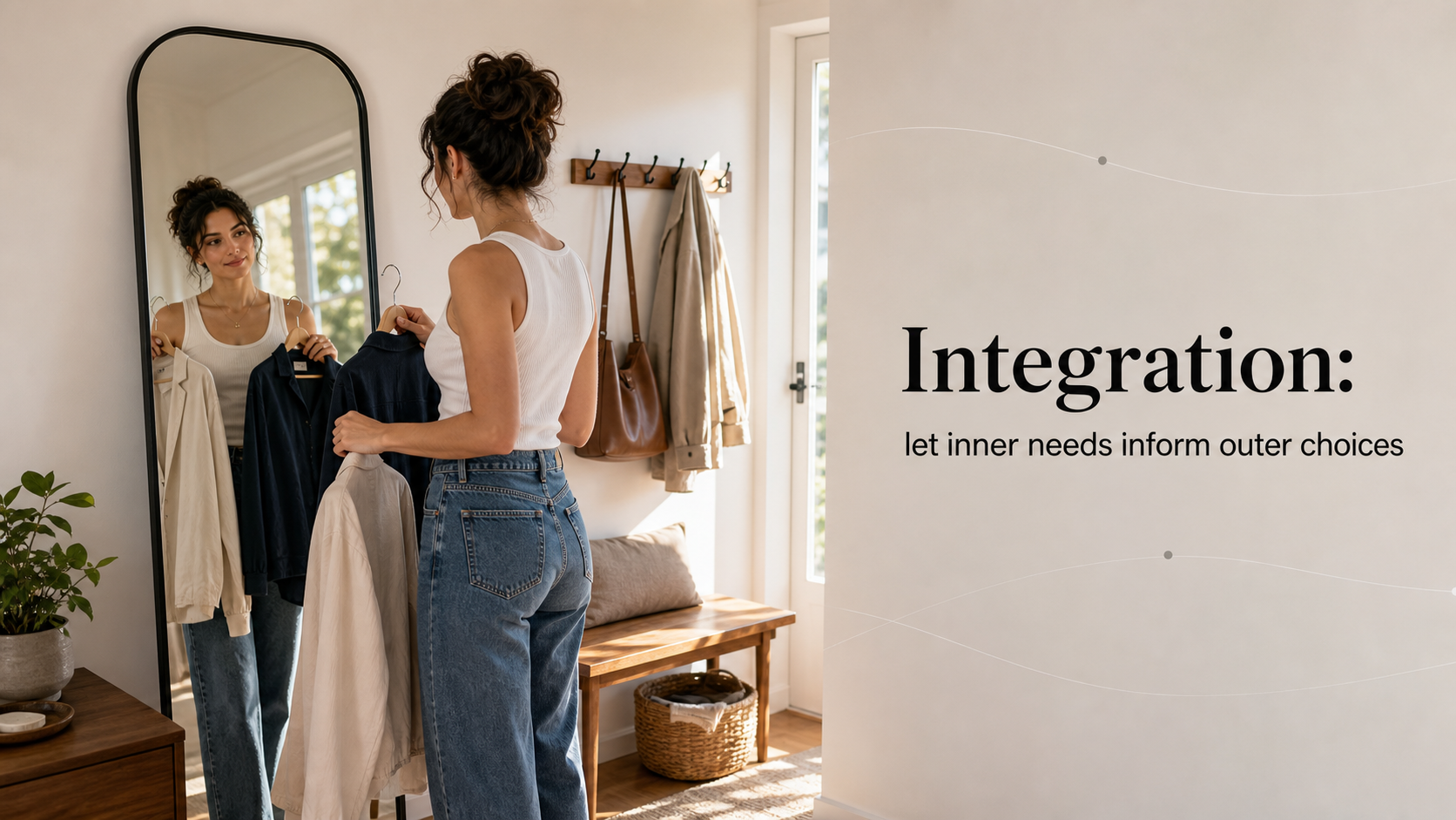 Moon Sign vs Rising Sign integration image showing inner needs informing outer choices