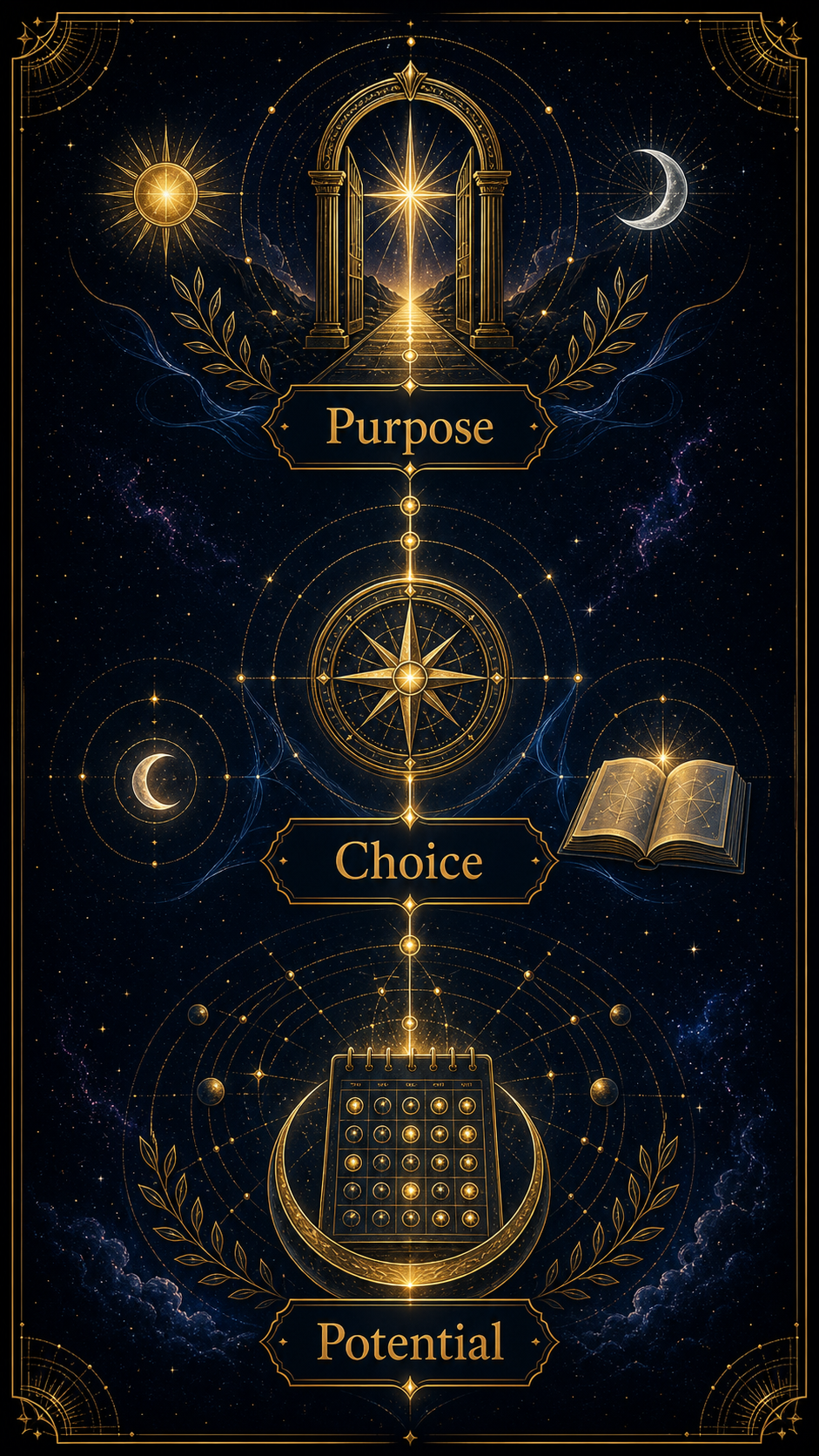 Powerful birthday dates integration image showing potential, choice, and purpose