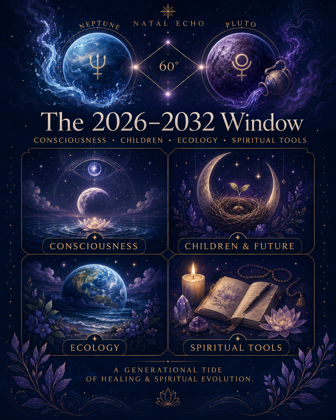 Neptune Sextile Pluto 2026-2032: Generational Spiritual Evolution - The collective spiritual and imaginative shift of Neptune sextile Pluto