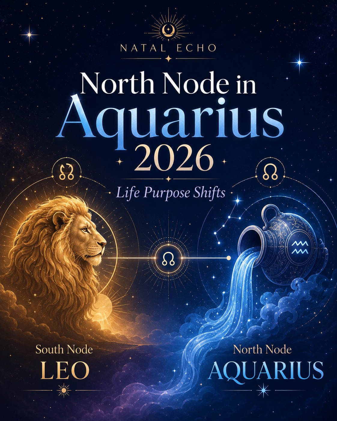 North Node in Aquarius 2026: Life Purpose Shifts — House by House & Sign by Sign astrology article hero image