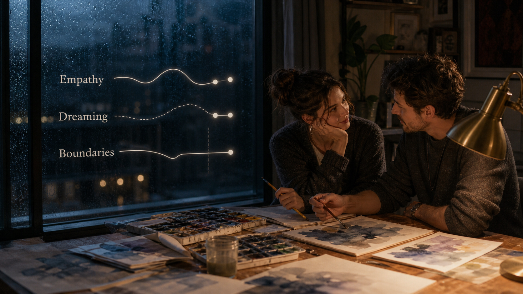 Two adults show empathy dreaming and boundaries for Pisces and Pisces compatibility