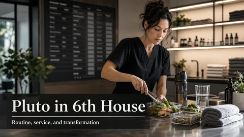Pluto in the 6th House meaning, perfectionism, work intensity, health control, useful power, and routine transformation