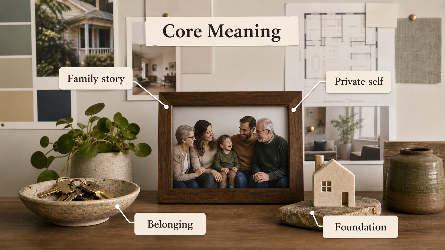 Sun in the 4th House infographic image showing home, roots, family story, privacy, and emotional foundation
