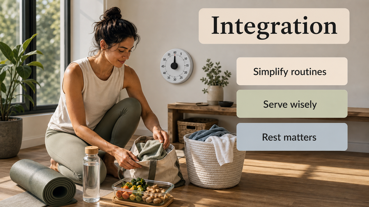 Sun in the 6th House lifestyle image showing practical integration of daily work, health, service, routines, and practical improvement