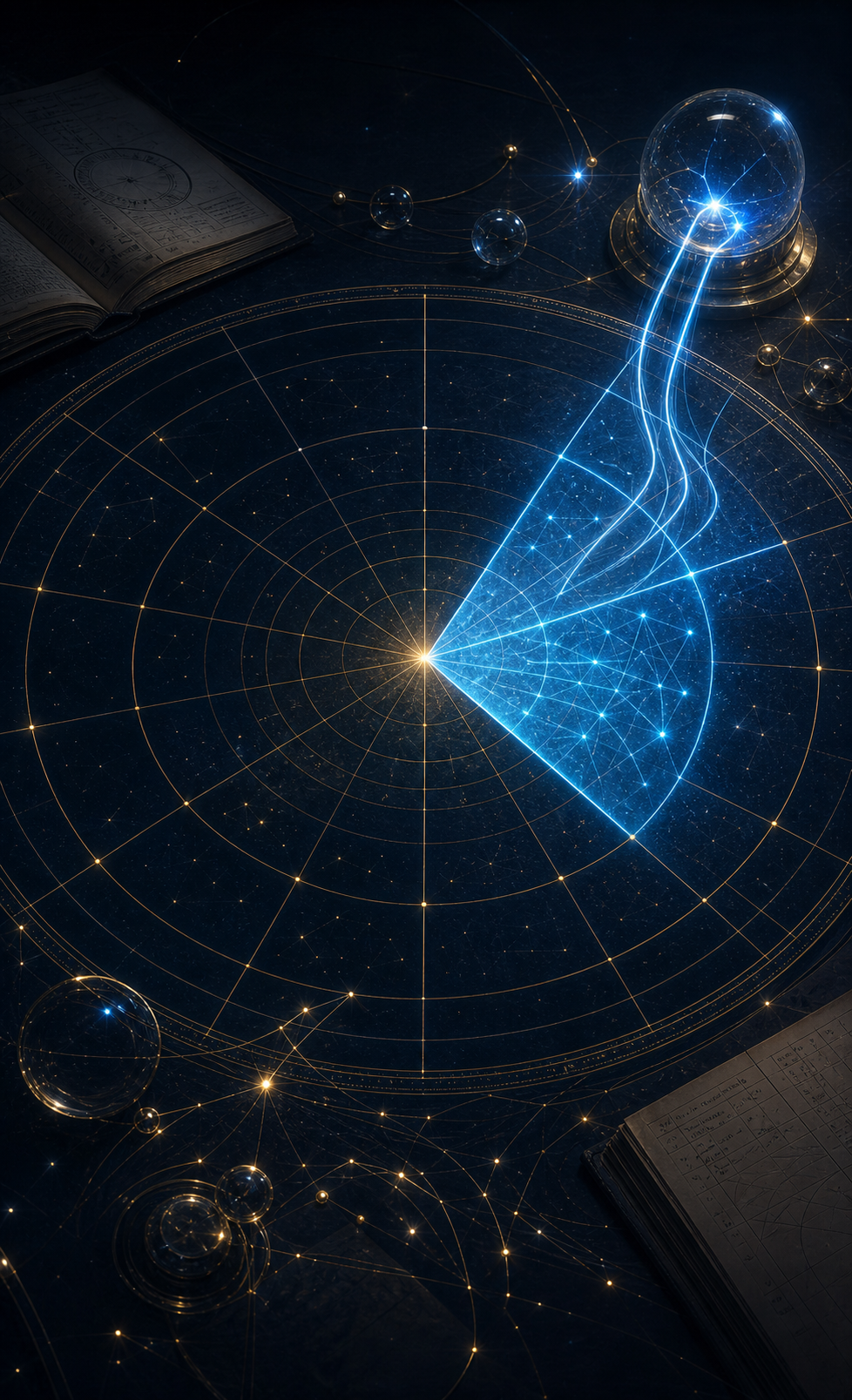 Uranus in Gemini chart activation image with one airy birth chart sector illuminated by electric blue light