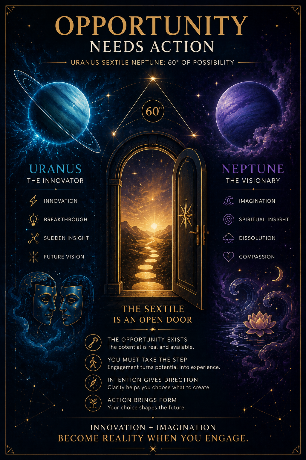 Uranus Sextile Neptune 2026: Spiritual Innovation & Breakthroughs for Every Sign - Where spiritual imagination and technological innovation meet