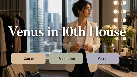 Venus in the 10th House meaning, career, reputation, grace, public image, and professional charm