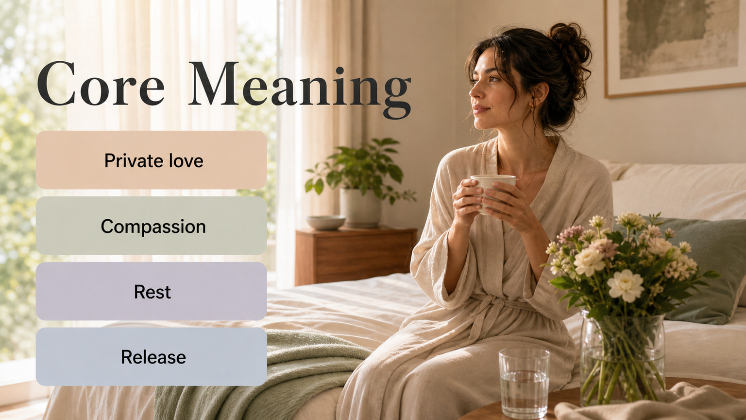Venus in the 12th House infographic image showing compassion, solitude, hidden love, rest, and gentle boundaries