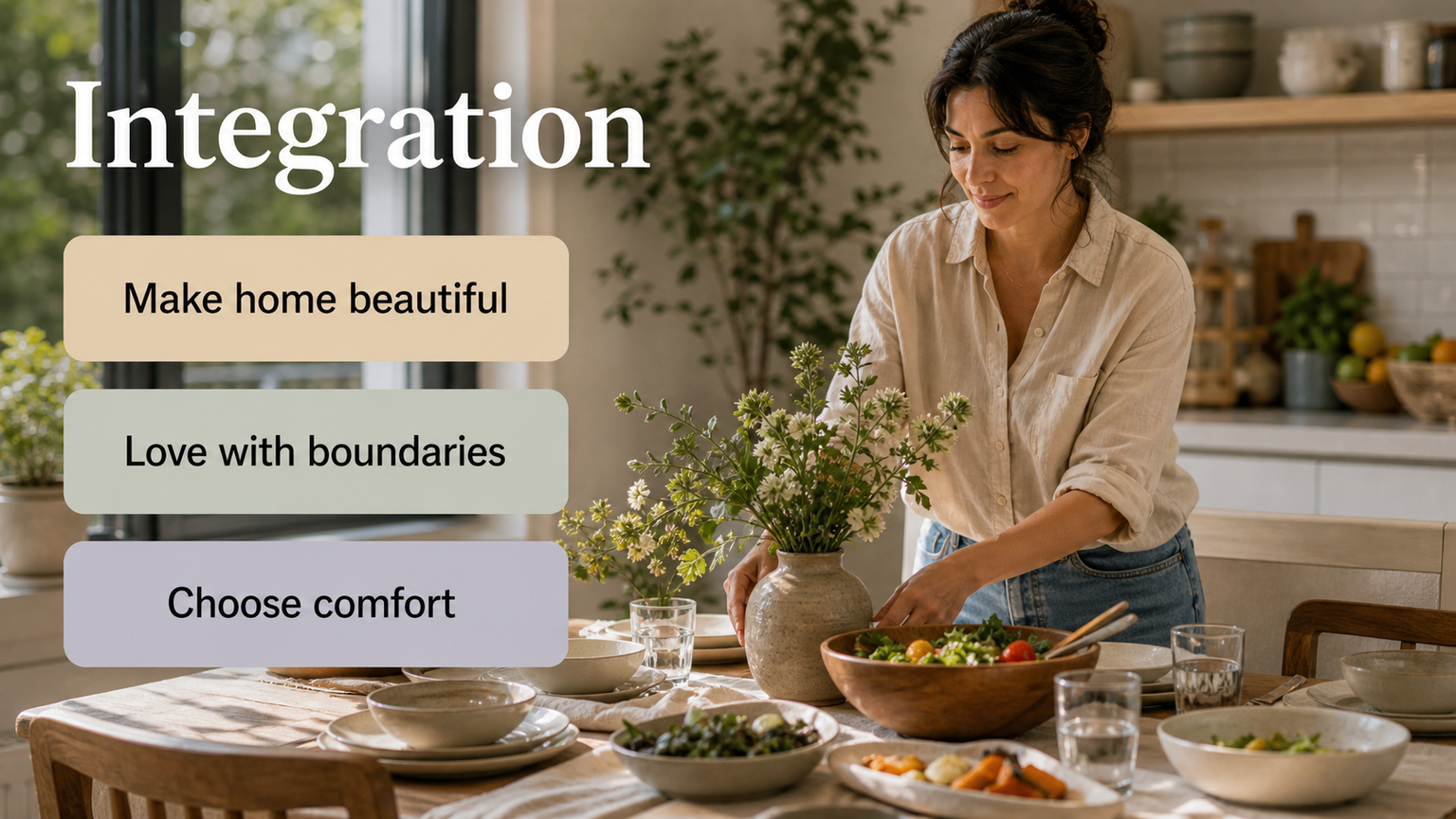 Venus in the 4th House lifestyle image showing practical integration of home, comfort, belonging, family harmony, and private beauty