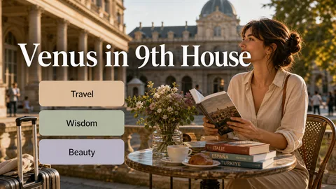Venus in the 9th House meaning, travel, wisdom, beauty, learning, and open values