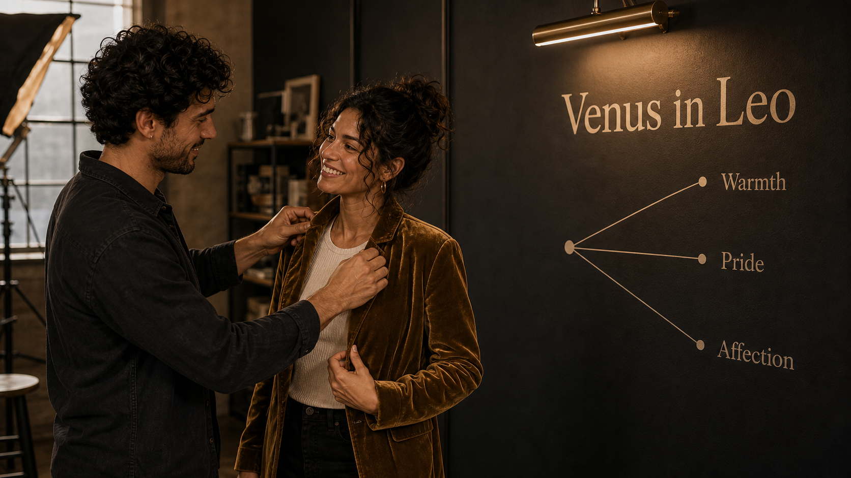 Venus in Leo core themes of warmth pride and affection in a portrait studio