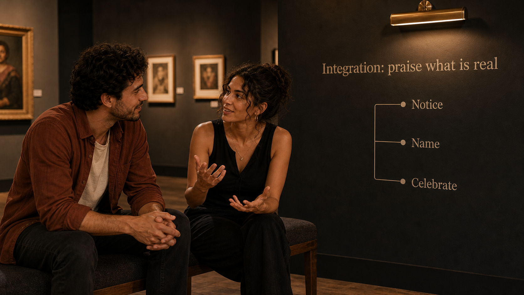 Venus in Leo integration image with praise what is real steps in a gallery conversation